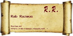 Rab Razmus névjegykártya